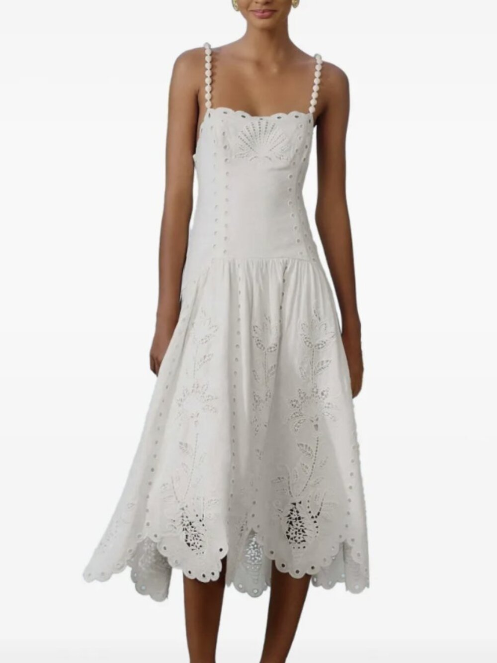 Farm Rio NWT Richilieu White Midi Dress